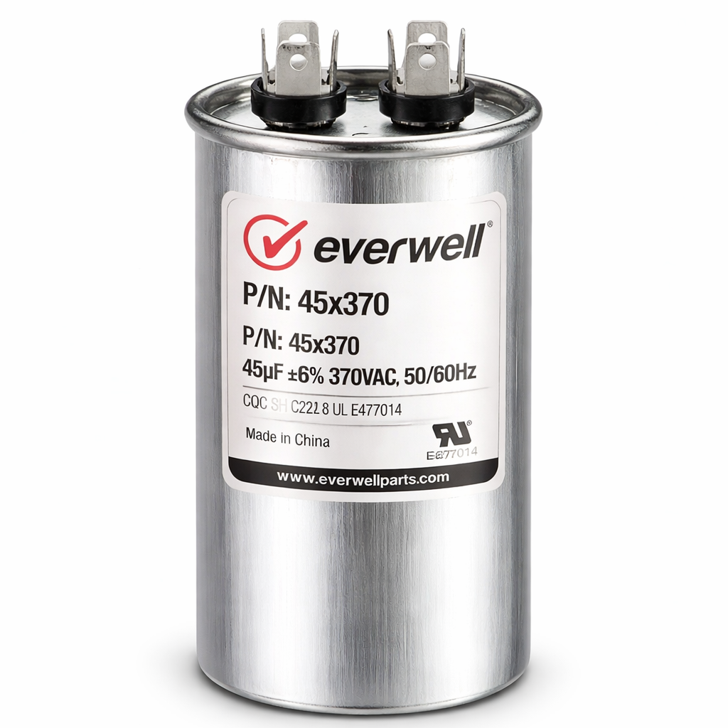 RUN CAPACITOR (65) (A) 45μF 370V ROUND TYPE