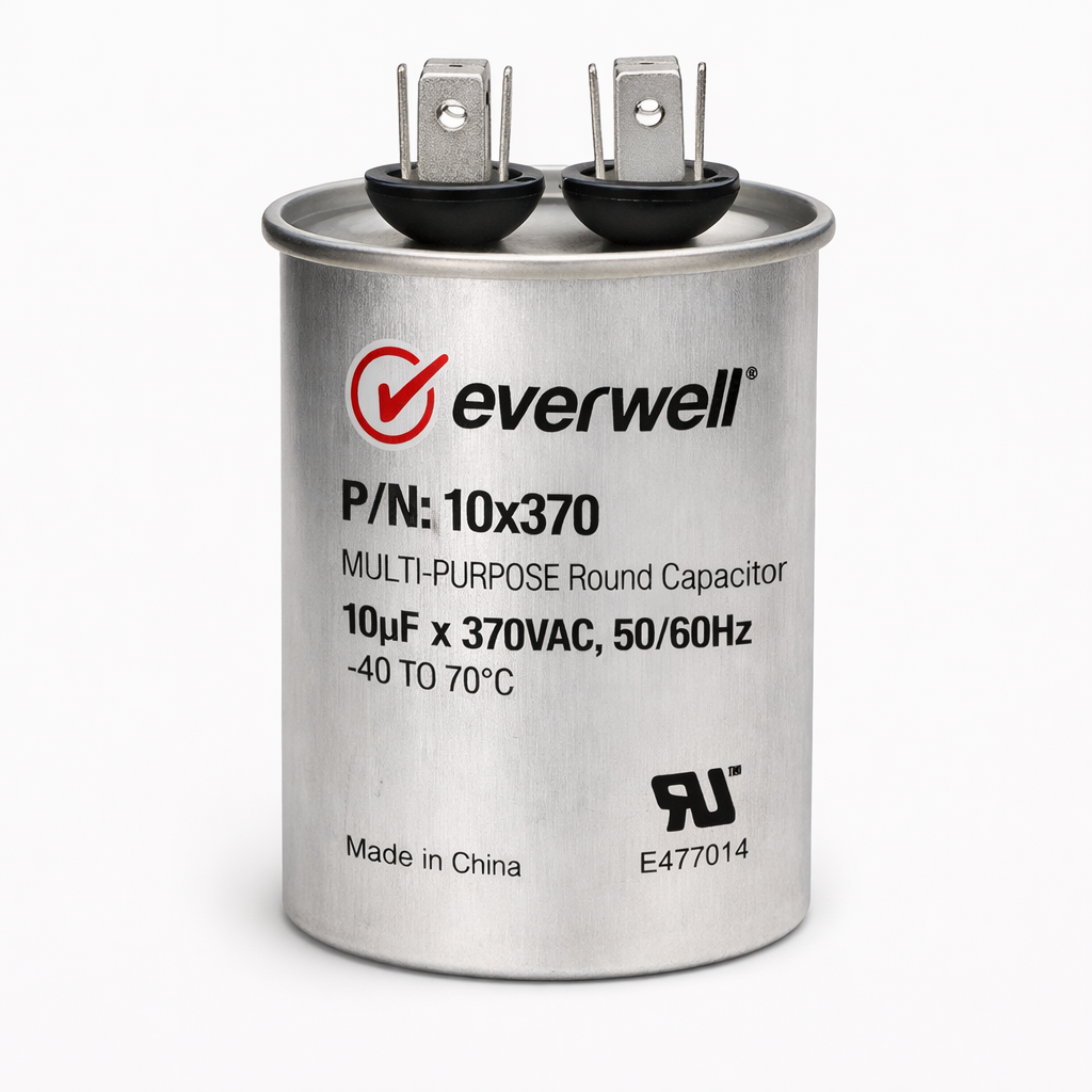 RUN CAPACITOR (65) (A) 10μF 370V ROUND TYPE