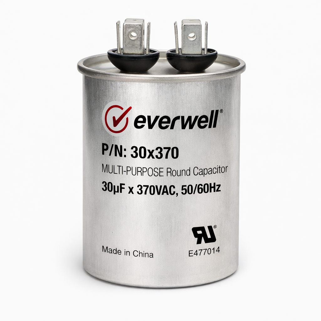 RUN CAPACITOR (65) (A) 30μF 370V ROUND TYPE