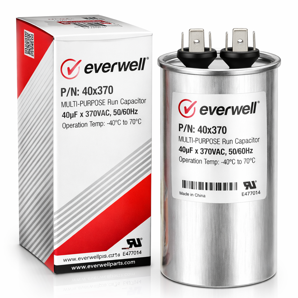 RUN CAPACITOR (65) (A) 40μF 370V ROUND TYPE