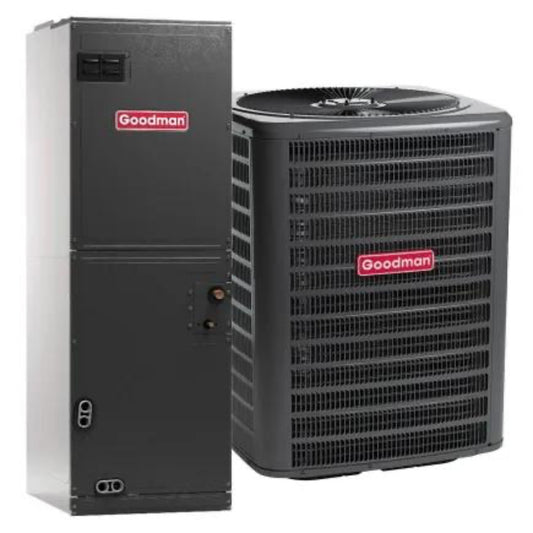 SPLIT SYSTEM GOODMAN 5 TON 15 SEER2 R32 BOTTOM RETURN W/HEATER (GLXS5BA6010)(AMST60DU1300)(HKTSD10X1)