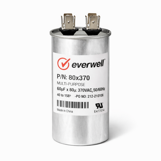 RUN CAPACITOR (65) (A) 80μF 370V ROUND TYPE