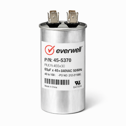 RUN CAPACITOR (65) (A) 45+5μF 370V ROUND TYPE