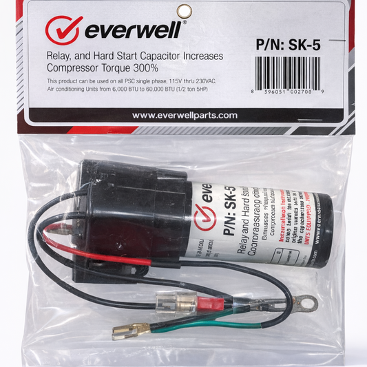 SUPER STARTER/START KIT INCREASES TORQUE UP TO 300% FOR ALL PSC A/C UNITS FROM 1/2 - 5HP 115-230 VOLTS