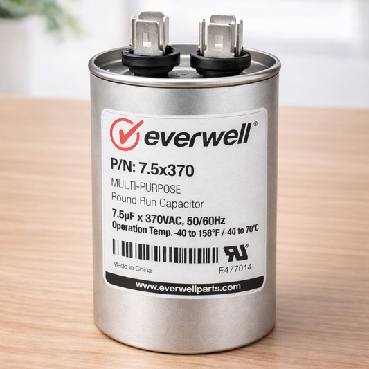 RUN CAPACITOR (65) (A) 7.5μF 370V ROUND TYPE