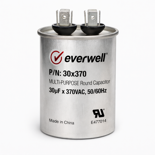 RUN CAPACITOR (65) (A) 30μF 370V ROUND TYPE