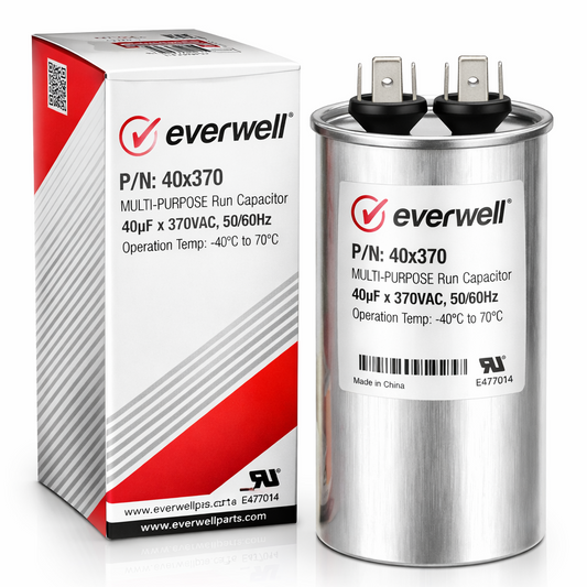 RUN CAPACITOR (65) (A) 40μF 370V ROUND TYPE