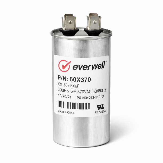 RUN CAPACITOR (65) (A) 60μF 370V ROUND TYPE