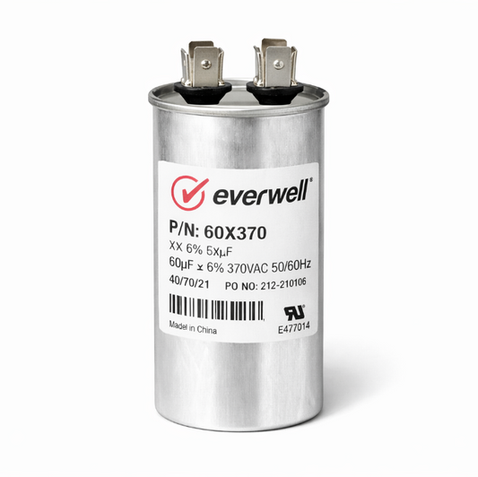 RUN CAPACITOR (65) (A) 60μF 370V ROUND TYPE